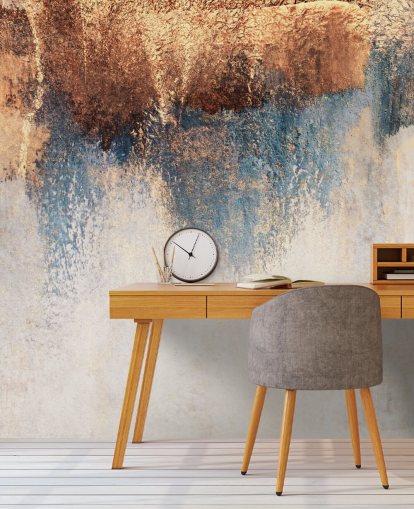 mural de papel de parede de concreto branco e azul chamado Storm Ahead de Elizabeth Fredriksson para quarto ou banheiro