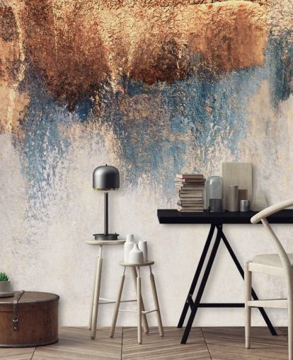 mural de papel pintado de hormigón blanco y azul llamado Storm Ahead de Elizabeth Fredriksson para dormitorio o baño mural de papel pintado de hormigón blanco y azul llamado Storm Ahead de Elizabeth Fredriksson para dormitorio o baño