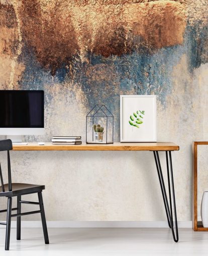 white and blue concrete wallpaper mural called Storm Ahead by Elizabeth Fredriksson for bedroom or bathroom