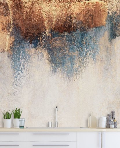 white and blue concrete wallpaper mural called Storm Ahead by Elizabeth Fredriksson for bedroom or bathroom
