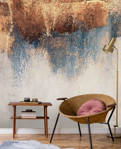 white and blue concrete wallpaper mural called Storm Ahead by Elizabeth Fredriksson for bedroom or bathroom