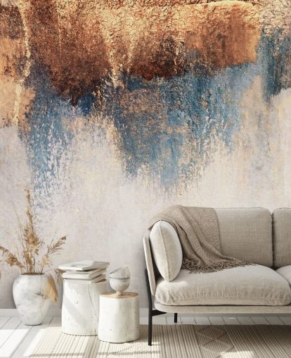 weiße und blaue Betontapete namens Storm Ahead von Elizabeth Fredriksson für Schlafzimmer oder Badezimmer