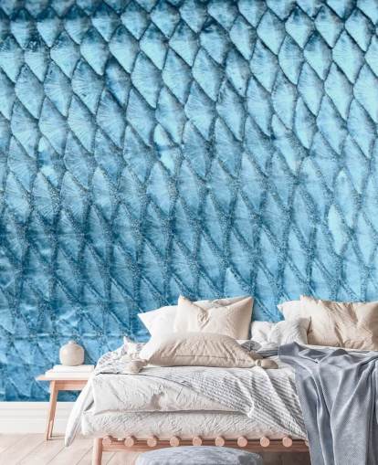 Blue Fish Print Wall Mural