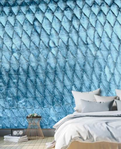 Decorazione murale con stampa di pesci blu