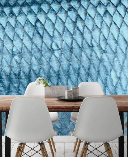 Decorazione murale con stampa di pesci blu