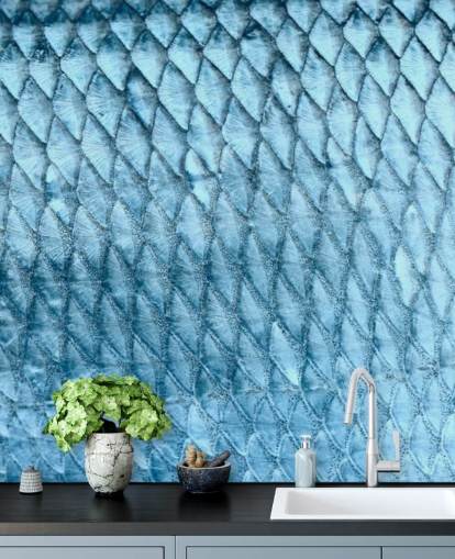 Papier Peint Fresque Poisson Bleu