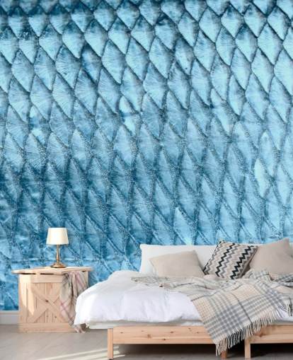 Decorazione murale con stampa di pesci blu