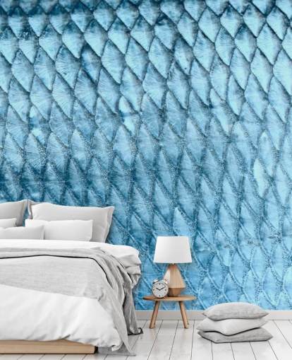 Decorazione murale con stampa di pesci blu