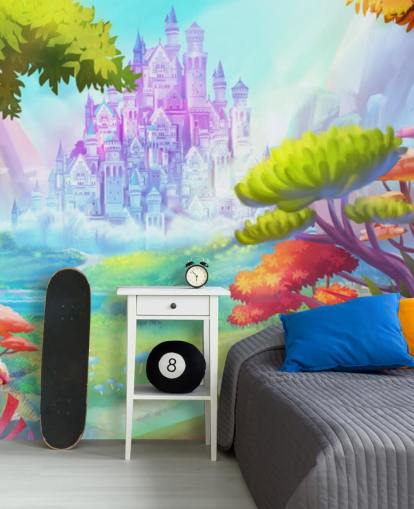 papel de parede colorido castelo princesa fada