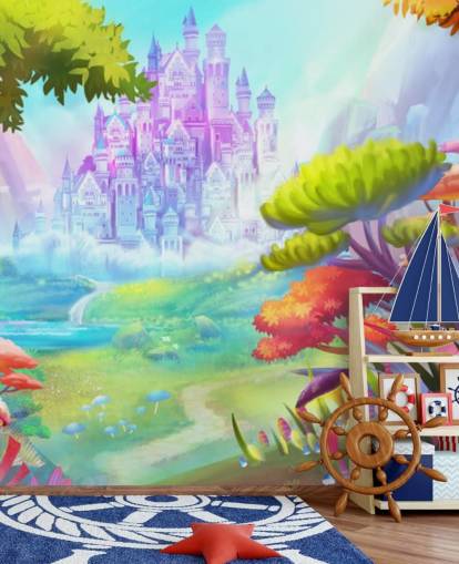 fond d'écran coloré du château de princesse