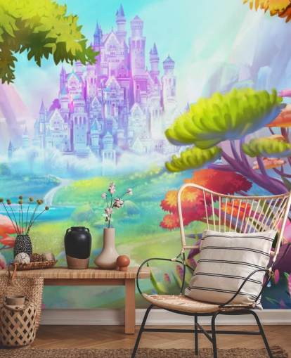 fond d'écran coloré du château de princesse