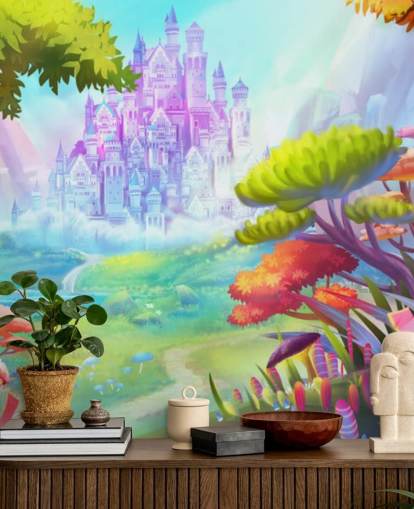 papel de parede colorido castelo princesa fada