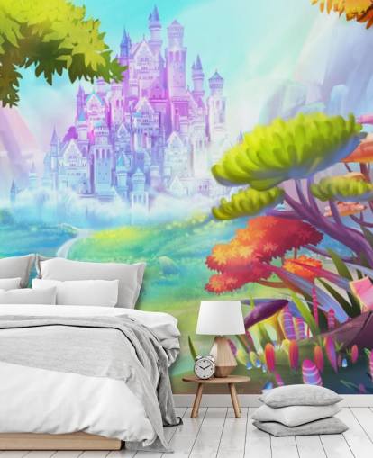 bunte Märchenprinzessin Schloss Tapete bunte Märchenprinzessin Schloss Tapete