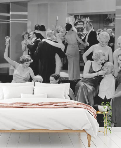 foto en blanco y negro de papel tapiz de fiesta de 1930