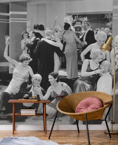 foto en blanco y negro de papel tapiz de fiesta de 1930