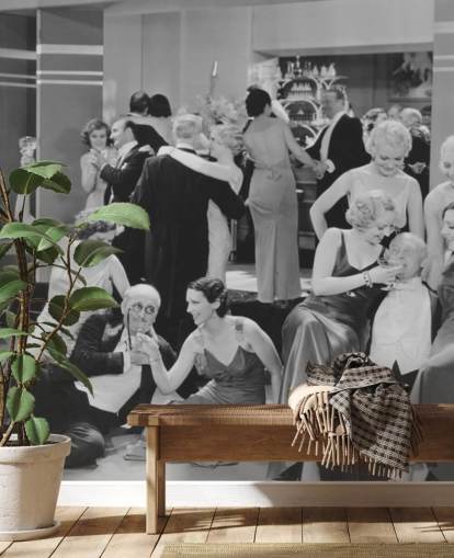 foto en blanco y negro de papel tapiz de fiesta de 1930