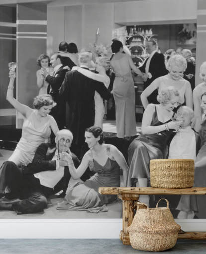 foto in bianco e nero della carta da parati per feste degli anni