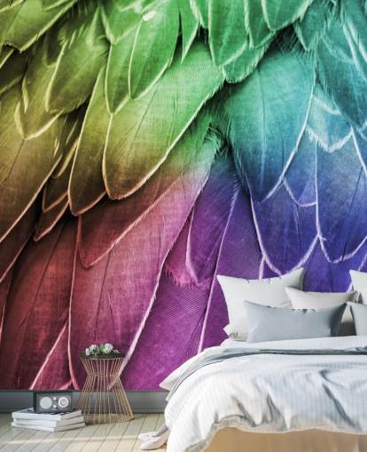 Pastel Parrot Print Mural
