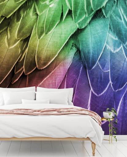 Pastel Parrot Print Mural