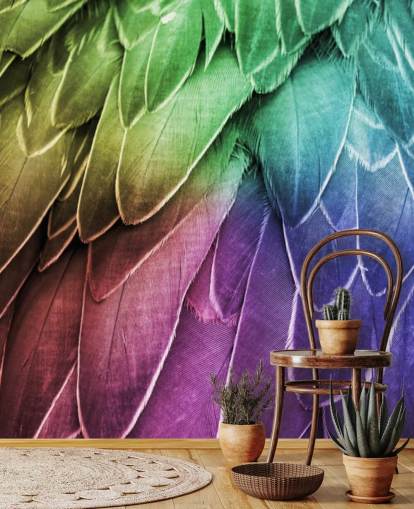 Pastel Parrot Print Mural