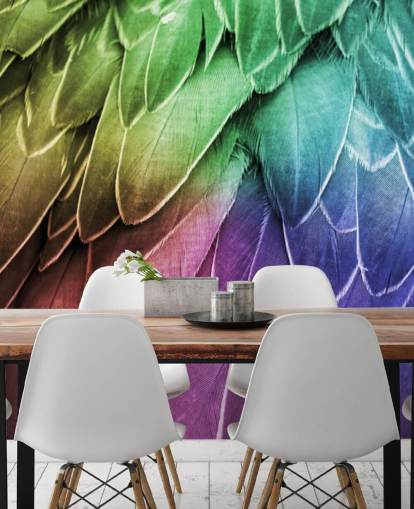 Muurschildering Pastel papegaaienprint