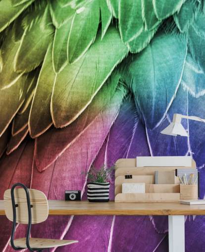 Decorazione murale con stampa pappagallo pastello