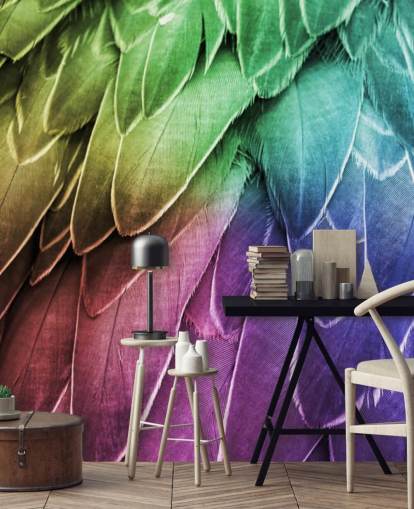 Pastel Parrot Print Mural