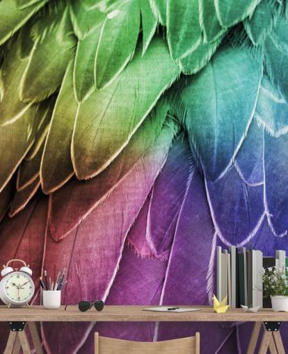 Pastel Parrot Print Mural