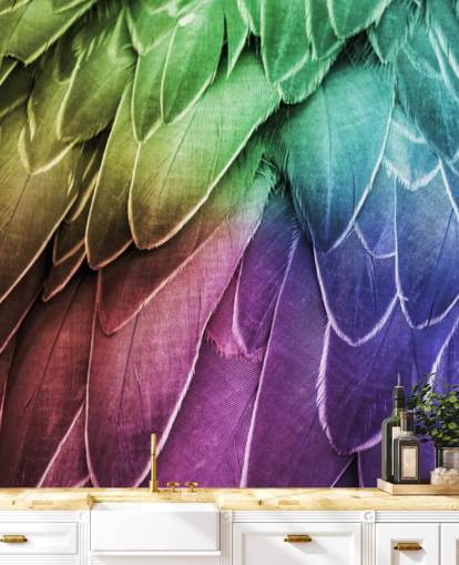 Pastel Parrot Print Mural