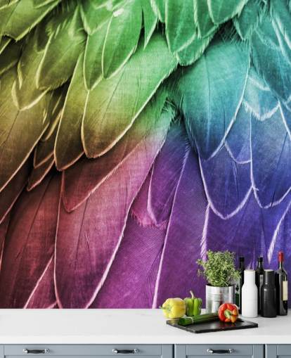 Pastel Parrot Print Mural