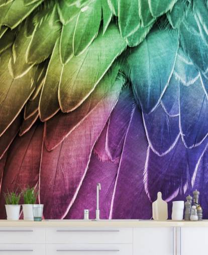 Pastel Parrot Print Mural
