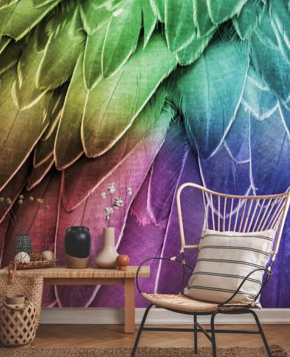Pastel Parrot Print Mural