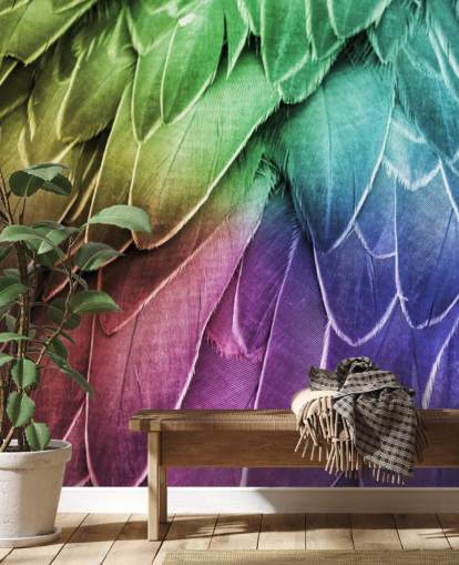 Pastel Parrot Print Mural