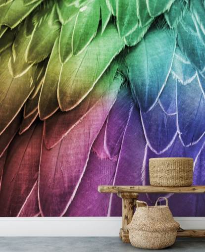 Muurschildering Pastel papegaaienprint