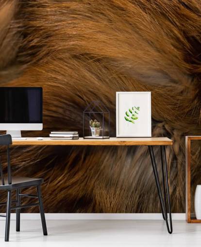 Brown Bear Fur Print Wall Mural