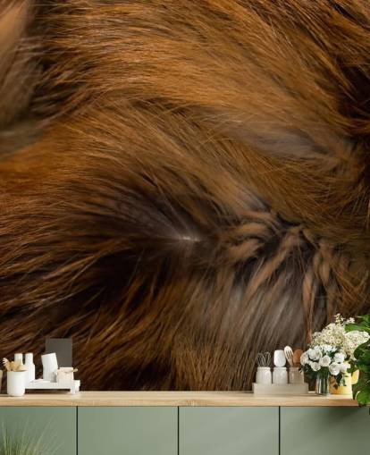 Decorazione murale con stampa di pelliccia di orso bruno