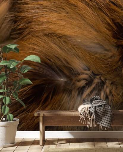 Brown Bear Fur Print Wall Mural