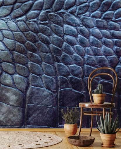 Svart Croc Print Mural