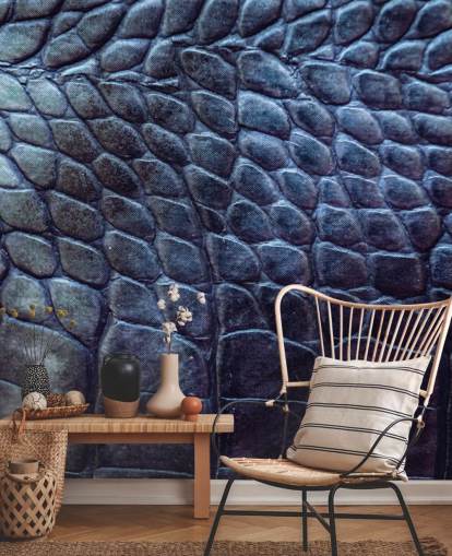 Svart Croc Print väggmålning