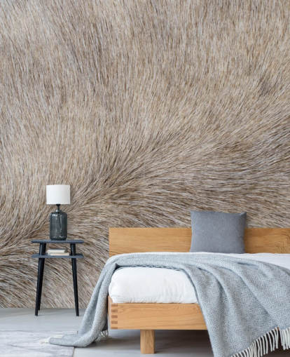 Grey Horse Hair Print Wallpaper