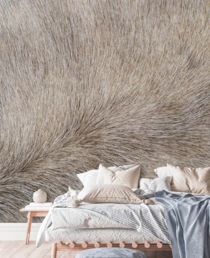 Grijs paardenhaar print behang