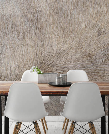 Grey Horse Hair Print Wallpaper