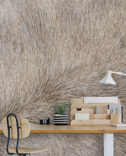 Grey Horse Hair Print Wallpaper