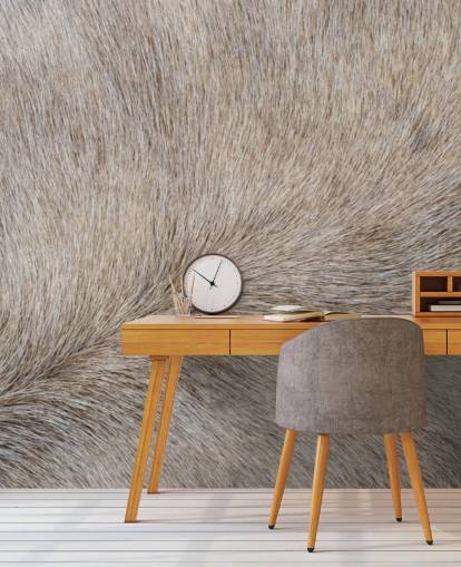 Grey Horse Hair Print Wallpaper