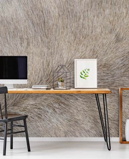 Grey Horse Hair Print Wallpaper