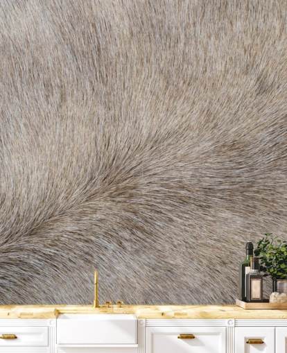 Grey Horse Hair Print Wallpaper