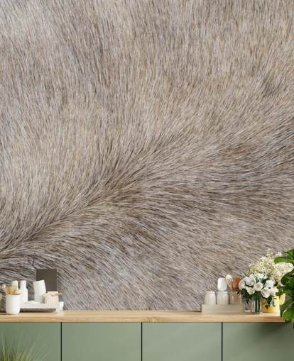 Grey Horse Hair Print Wallpaper