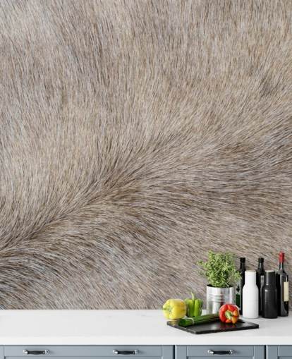 Grey Horse Hair Print Wallpaper