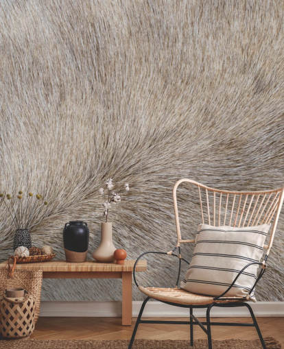 Papel pintado con pelo de caballo gris