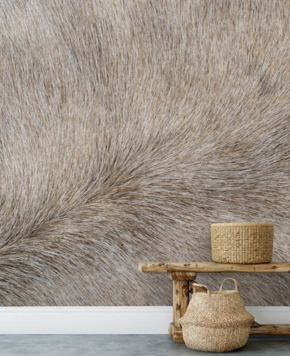 Papel pintado con pelo de caballo gris